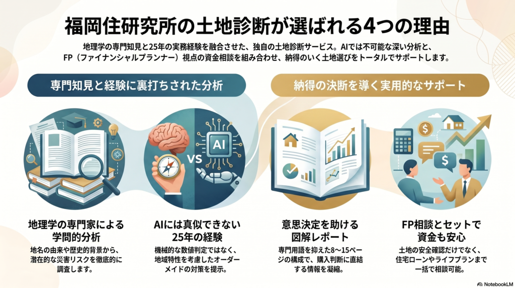 福岡住研究所の土地診断が選ばれる理由