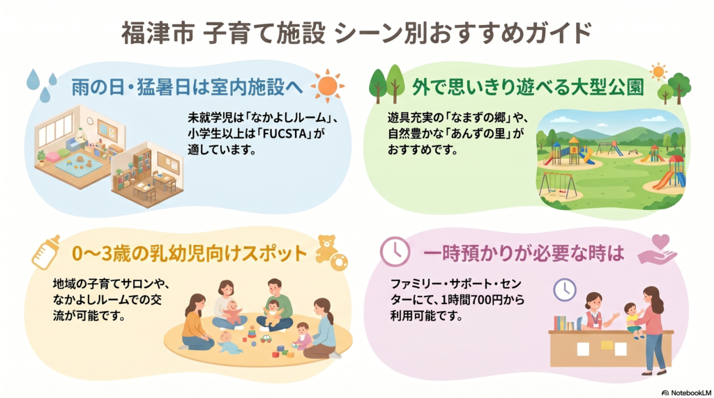 福津市　子育て施設　シーン別
