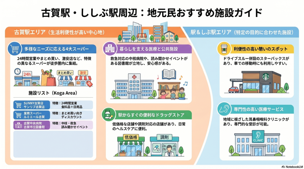 古賀駅・ししぶ駅周辺施設ガイド