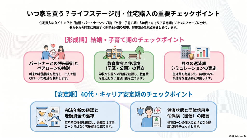 住宅購入タイミング別チェックリスト