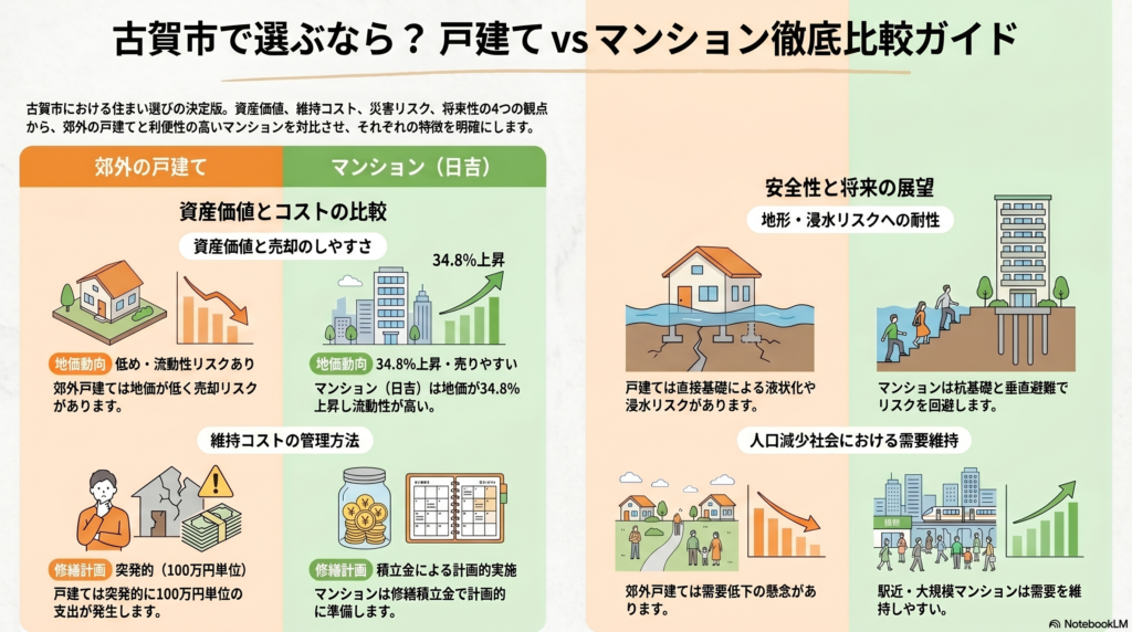古賀市で選ぶなら？戸建てvsマンション比較