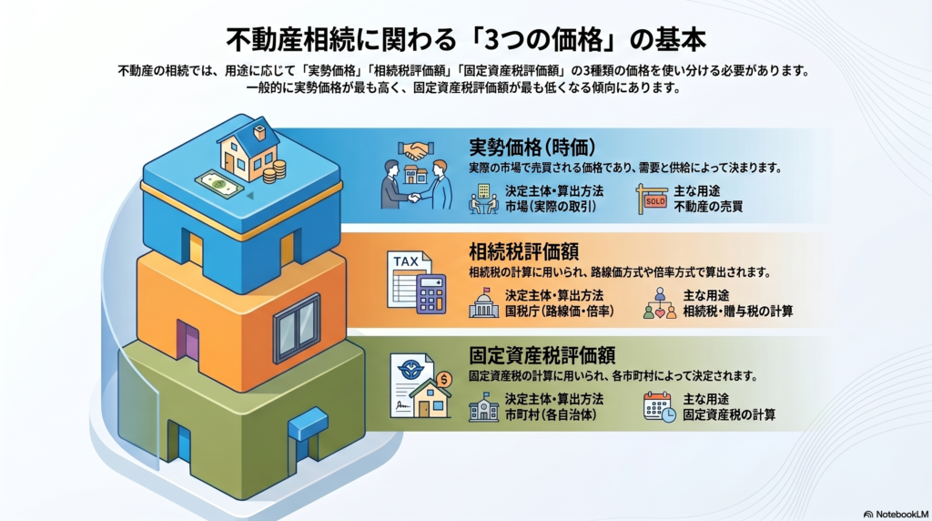 不動産相続の3つの価格
