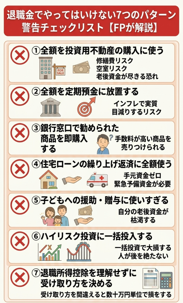 退職金　やってはいけない7つのパターン