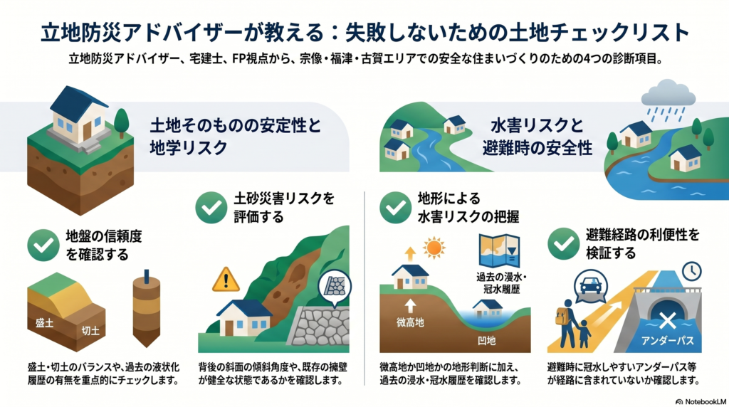立地防災アドバイザーが診断する土地チェックリスト