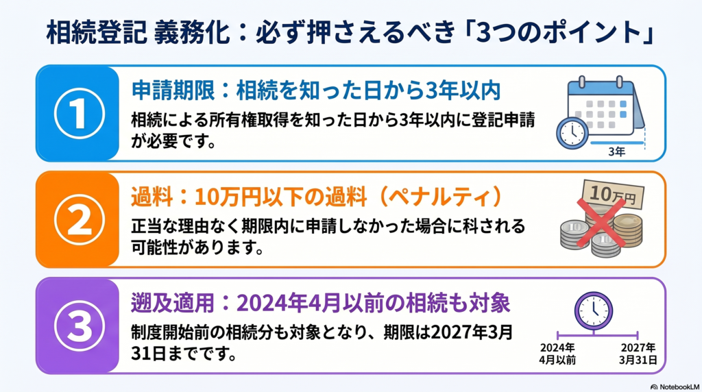 相続登記 3つのポイント