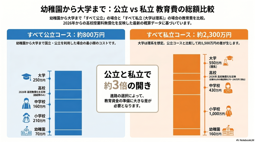 教育費の総額比較