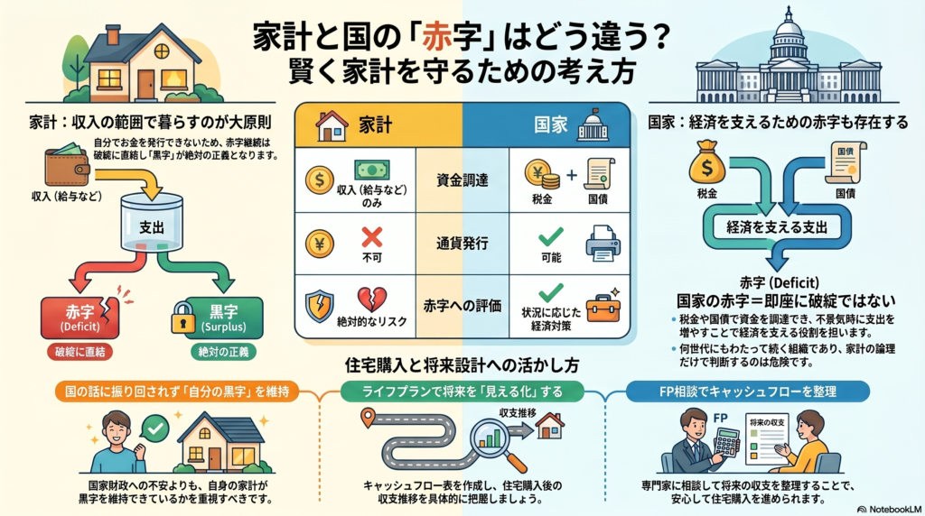 家計と国家の赤字はどう違う?