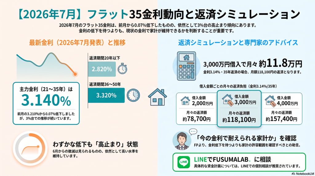 フラット35　金利動向とシュミレーション