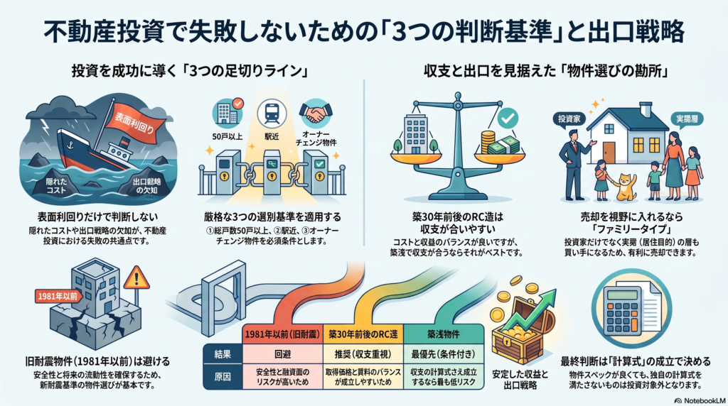 不動産投資 3つの判断基準